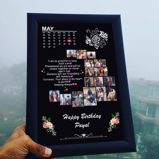 Moon Shape Black Personalized Photo Frame - Image 10
